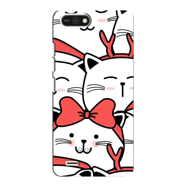 Чехол с рисунком «Новогодние котики» для TECNO POP 2F