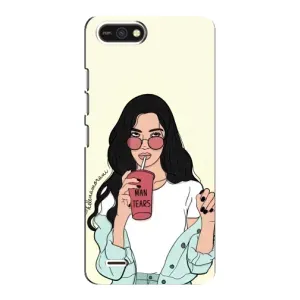 Силиконовый Чехол на TECNO POP 2F с картинкой Стильных Девушек (С напитком)