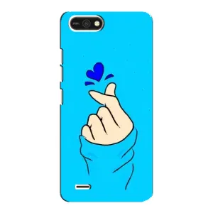Чехлы (Знак сердечка) на TECNO POP 2F (Сердце на синем)