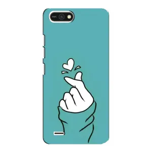 Чехлы (Знак сердечка) на TECNO POP 2F (Сердечко на бирюзовом)