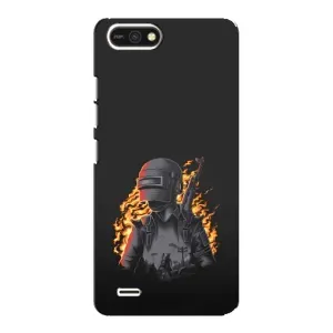 Силиконовый чехол с картинкой "Герой Pubg" на TECNO POP 2F (В огне)