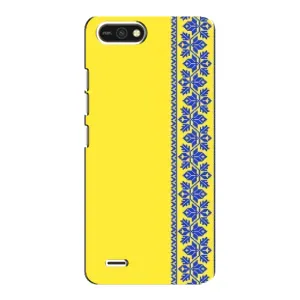 Силіконовый Чохол на TECNO POP 2F (Вишиванка на жовтому фоні)