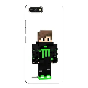 Чехлы для TECNO POP 2F (Персонажи Майн Крафт) (Зеленый мальчик)
