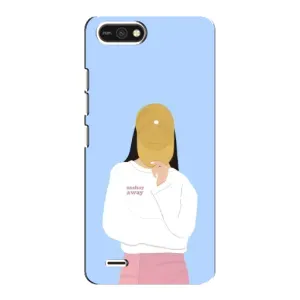 Силиконовый Чехол на TECNO POP 2F с картинкой Стильных Девушек (Желтая кепка)