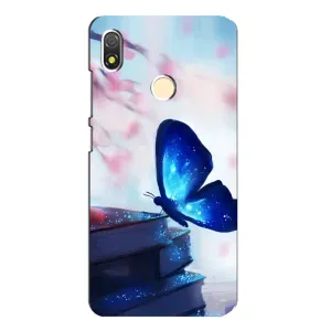 Силиконовый бампер с картинкой животных для TECNO POP 3 (Бабочка синяя)