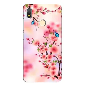 Чехол с принтом САКУРЫ на TECNO POP 3 (Бабочки на сакуре)
