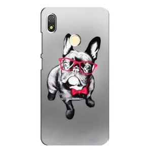 Чехол (ТПУ) Милые собачки для TECNO POP 3 (Бульдог в очках)