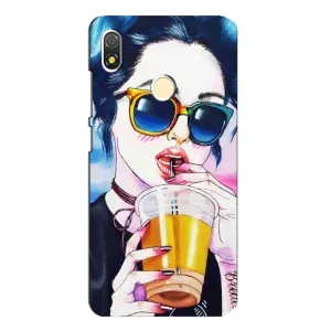 Чохол з картинкою Модні Дівчата TECNO POP 3 (Дівчина з коктейлем)