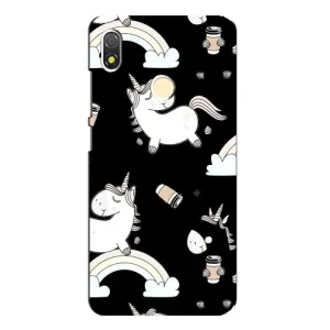 Чехол Unicorn на TECNO POP 3 (Единорог с кофе)