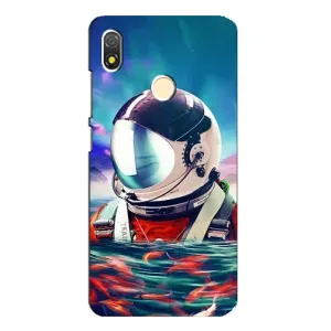 Силиконовый Чехол с принтом "Космонавты" на TECNO POP 3 (Космонавт в воде)