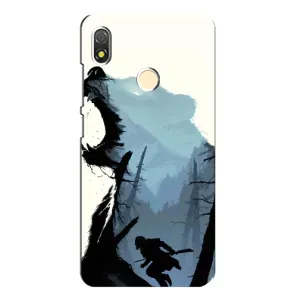 Силиконовый бампер с картинкой животных для TECNO POP 3 (Медведь и лес)