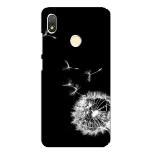 Силиконовый Чехол с одуванчиками на TECNO POP 3 (Одуванчик на чёрном)