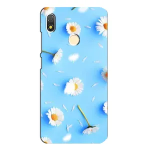 Чехол с Цветами для TECNO POP 3 (ромашки на голубом)