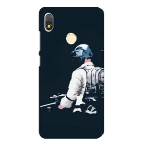Силиконовый чехол с картинкой "Герой Pubg" на TECNO POP 3 (В экиперовке)