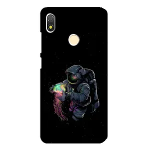 Силиконовый Чехол с принтом "Космонавты" на TECNO POP 3 (В руках земля)