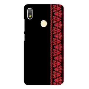 Силиконовый Чехол на TECNO POP 3 с картинкой Вышиванки (Вышиванка на черном)