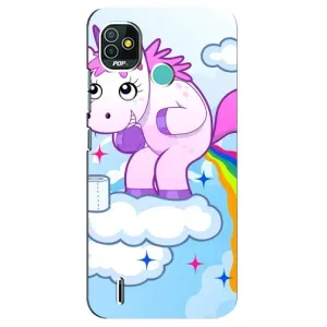Чехол Unicorn на TECNO Pop 4 LTE (Радуга единорожка)