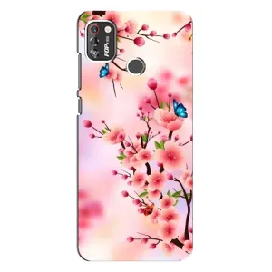 Чохол з картинкою Сакури на TECNO POP 4 Pro (Метелики на сакурі)