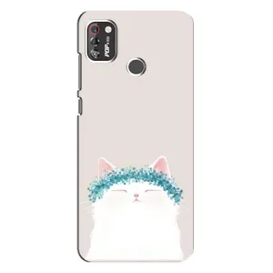Чехол на тематику: Коты для TECNO POP 4 Pro (Белый котик)
