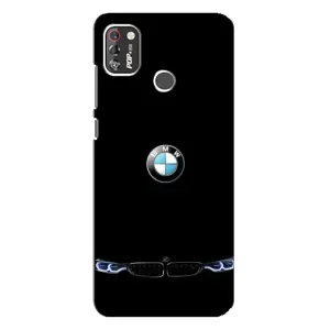 Силиконовый бампер с картинкой машины на TECNO POP 4 Pro (Черный BMW)