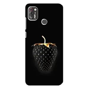 Чехол с изображением вкусной еды для TECNO POP 4 Pro (Чёрная клубника)
