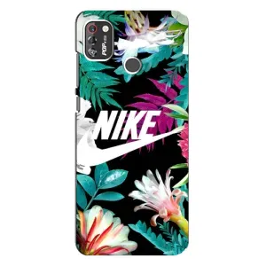 Силіконовый Чохол на TECNO POP 4 Pro з картинкою НАЙК (Квітковий Nike)