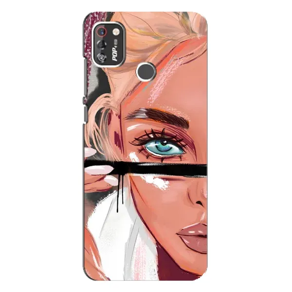 Чехол с рисунком «Девушка и ресницы» для TECNO POP 4 Pro