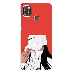 Силиконовый Чехол на TECNO POP 4 Pro с картинкой Стильных Девушек (Девушка Nike)