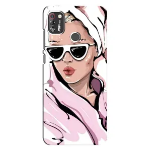 Чехол с картинкой Модные Девчонки TECNO POP 4 Pro (Девушка в халате)