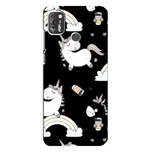 Чехол Unicorn на TECNO POP 4 Pro (Единорог с кофе)