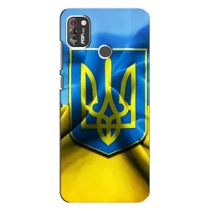 Чохол з картинкою (Патріотичний ГЕРБ) на TECNO POP 4 Pro (Герб і Прапор України)