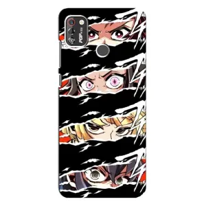 Силиконовые чехлы с глазами Anime для Техно Поп 4 про (Глаза на чорном)