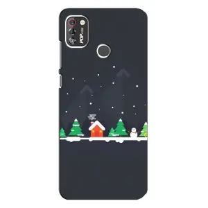 Силиконовый бампер на рождество для TECNO POP 4 Pro (Город зимний)