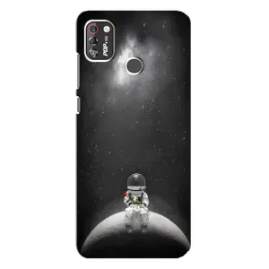 Силіконовый Чохол з принтом "Космонавти" на TECNO POP 4 Pro (Космонавт романтик)