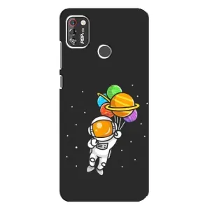 Силіконовый Чохол з принтом "Космонавти" на TECNO POP 4 Pro (Космонавт з кульками)