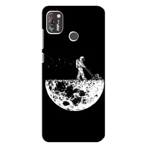 Силіконовый Чохол з принтом "Космонавти" на TECNO POP 4 Pro (Космонавт)