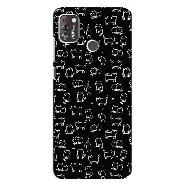 Чехол с рисунком «Котики на черном» для TECNO POP 4 Pro