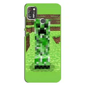 Чехлы для TECNO POP 4 Pro (Персонажи Майн Крафт) (Крипер 2)