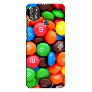 Чехол с изображением вкусной еды для TECNO POP 4 Pro (Разноцветные M&M'S)