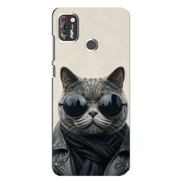 Чехол с рисунком «Модный кот» для TECNO POP 4 Pro