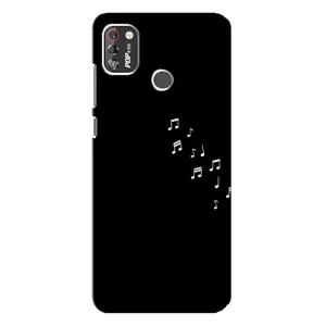 Чохол з картинками на чорному фоні для TECNO POP 4 Pro (Ноти)