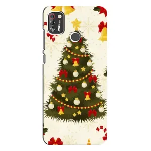 Чехол Новогодняя Елка на TECNO POP 4 Pro (Новогодний принт)