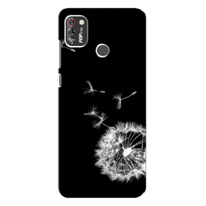 Силіконовий Чохол з кульбабками на TECNO POP 4 Pro (Кульбабка на чорному)