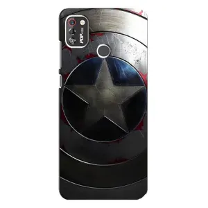 Чехол с Щитом Капитана Америки на TECNO POP 4 Pro (Ретро Щит Капитана)