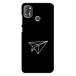 Чохол з картинками на чорному фоні для TECNO POP 4 Pro (Літак)