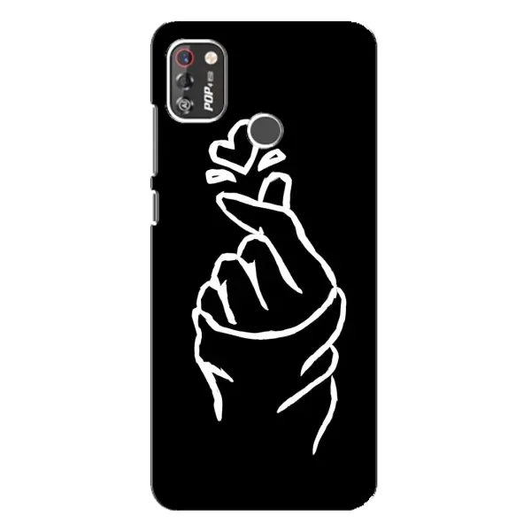 Чехол с рисунком «Сердце на черном» для TECNO POP 4 Pro
