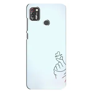 Чехлы (Знак сердечка) на TECNO POP 4 Pro (Сердце на голубом)