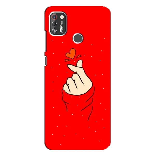 Чехол с рисунком «Сердце на красном» для TECNO POP 4 Pro