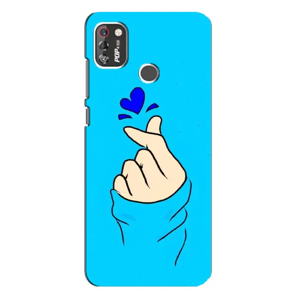 Чехол с рисунком «Сердце на синем» для TECNO POP 4 Pro