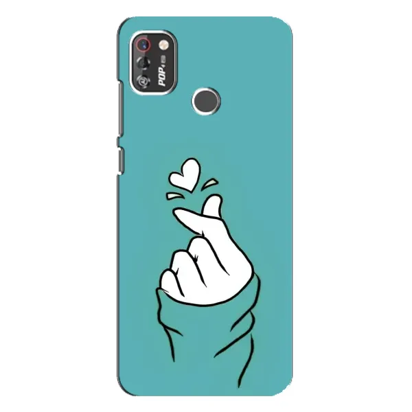 Чехол с рисунком «Сердечко на бирюзовом» для TECNO POP 4 Pro
